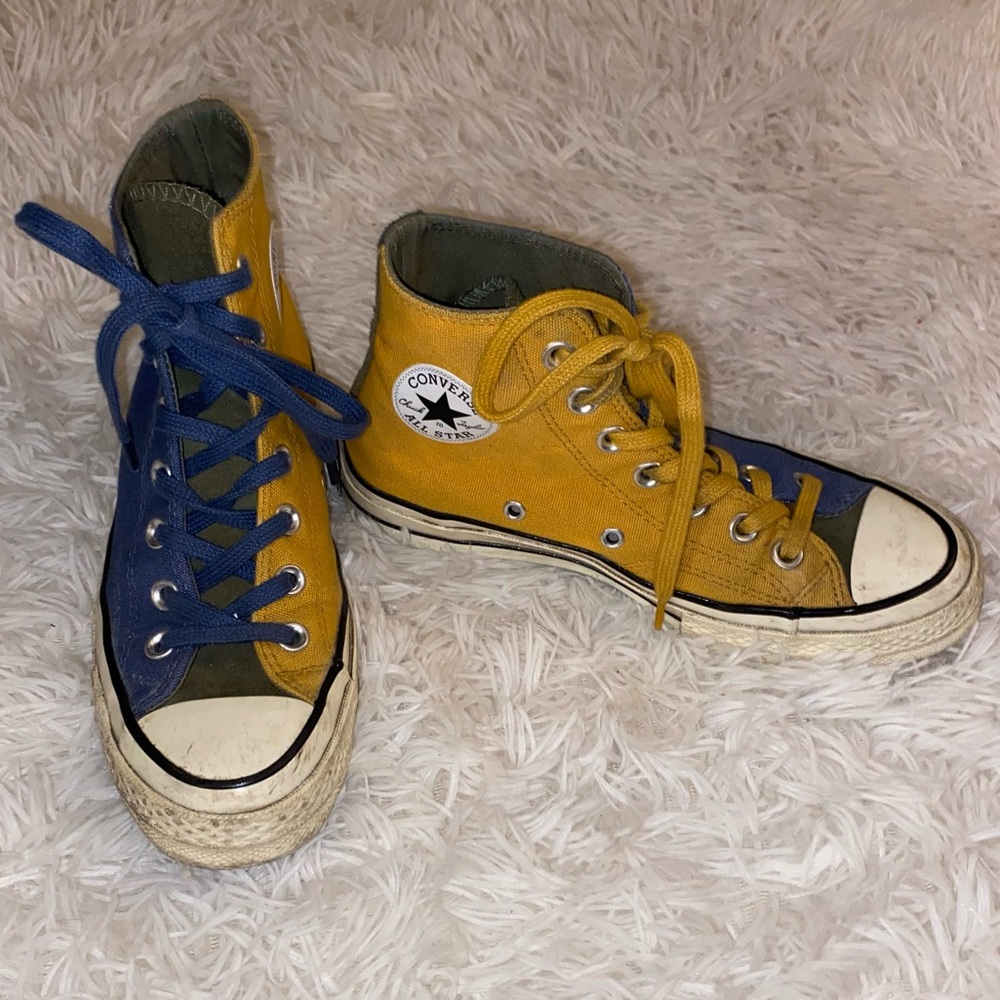 Tricolor colorblock hi top converse